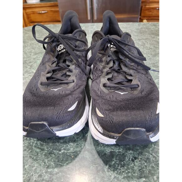 Hoka One Clifton 8 Black White Running Jogging Shoes Mens Size 13 D Sneakers EUC main image 12